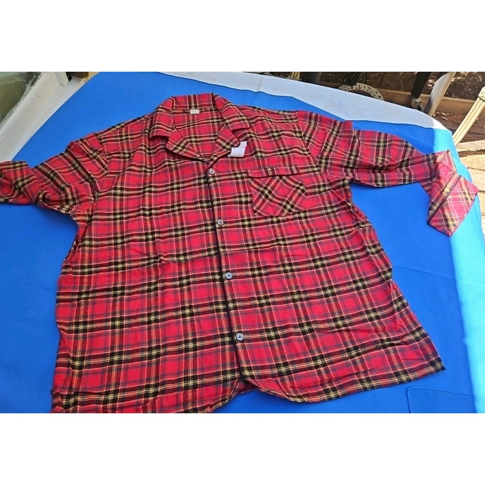 St. John's Bay Flannel Pajama Set Red Plaid PJs Lounge 2 Piece NEW XXL 2X - Picture 2 of 8